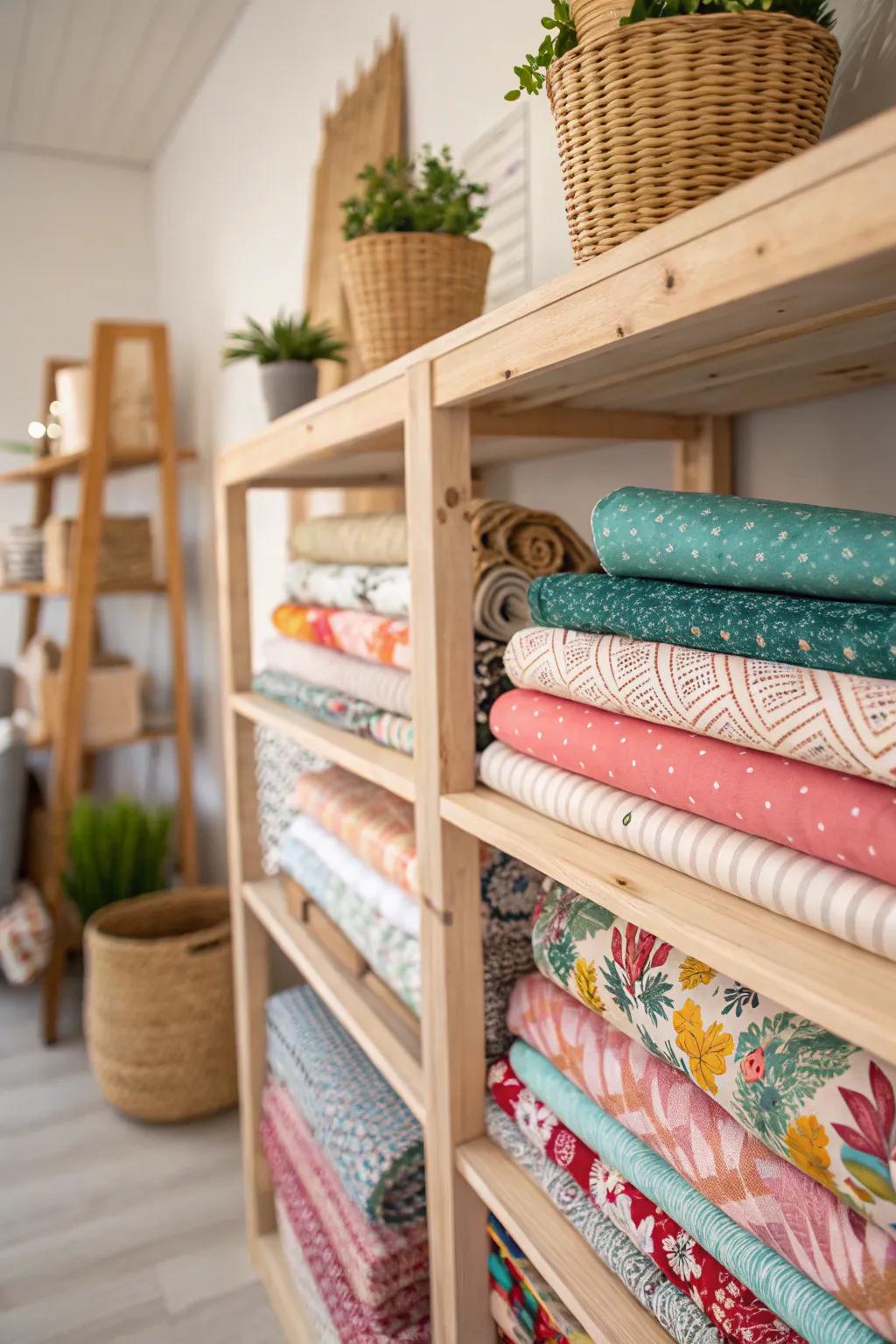 Transform your fabric stash into a stunning display piece with this simple and budget-friendly idea!