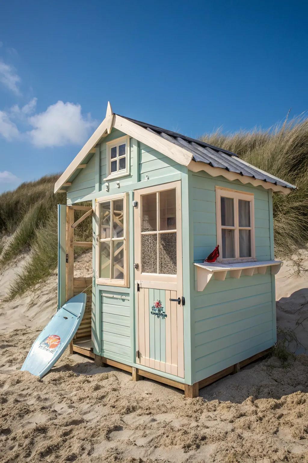 Give your chickens a taste of coastal living with this beach hut-inspired coop!