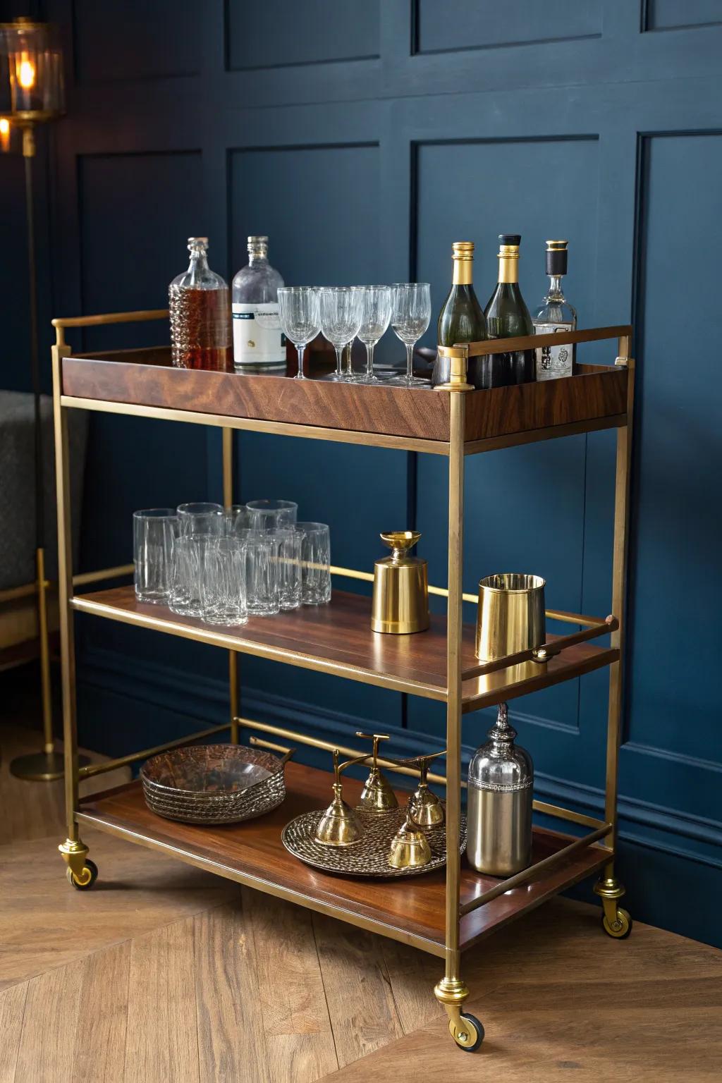 Transform your space with a vintage-inspired bar cart that's as stylish as it is functional.
