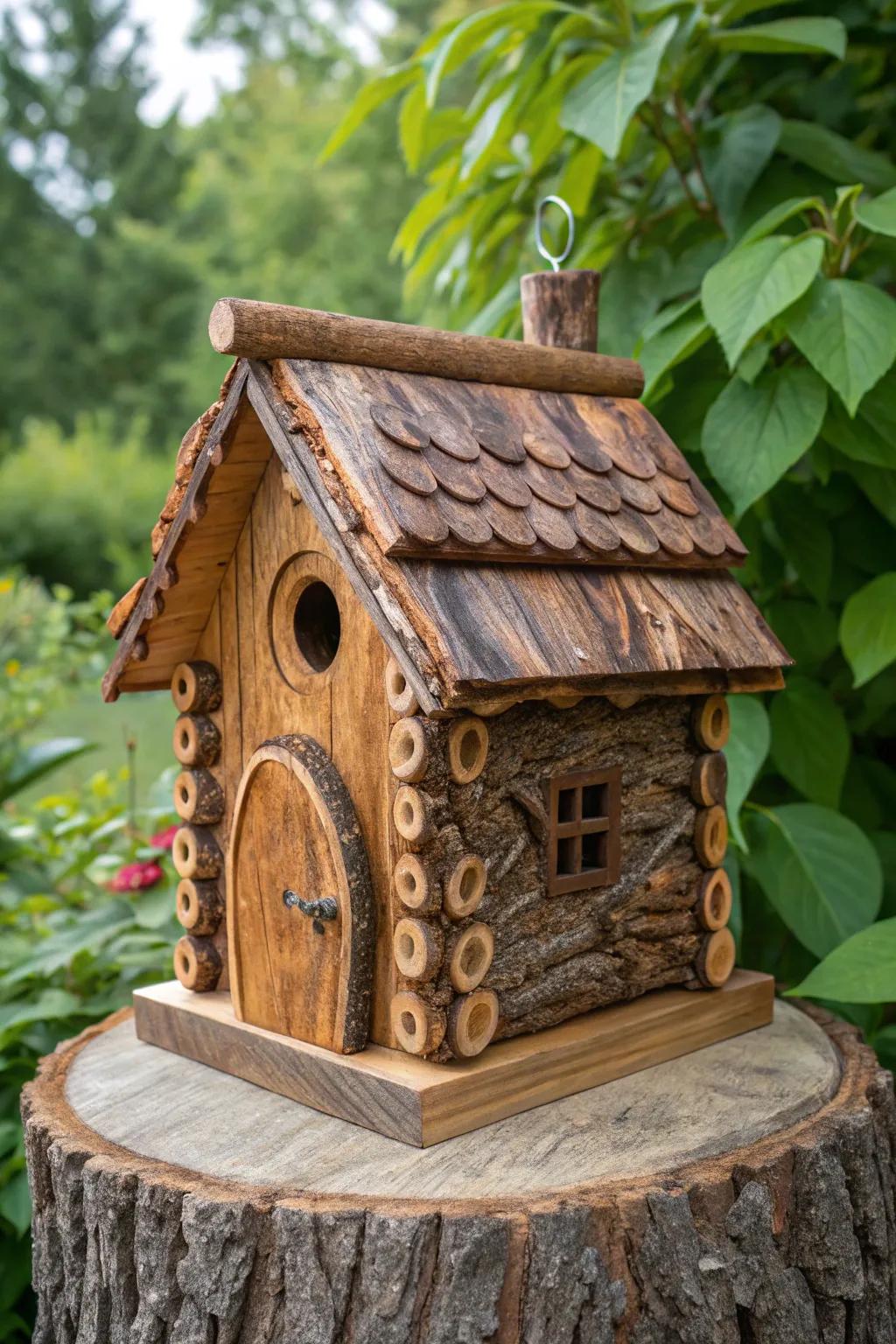 Invite nature into your yard with handcrafted log birdhouses—where craftsmanship meets the beauty of the outdoors.