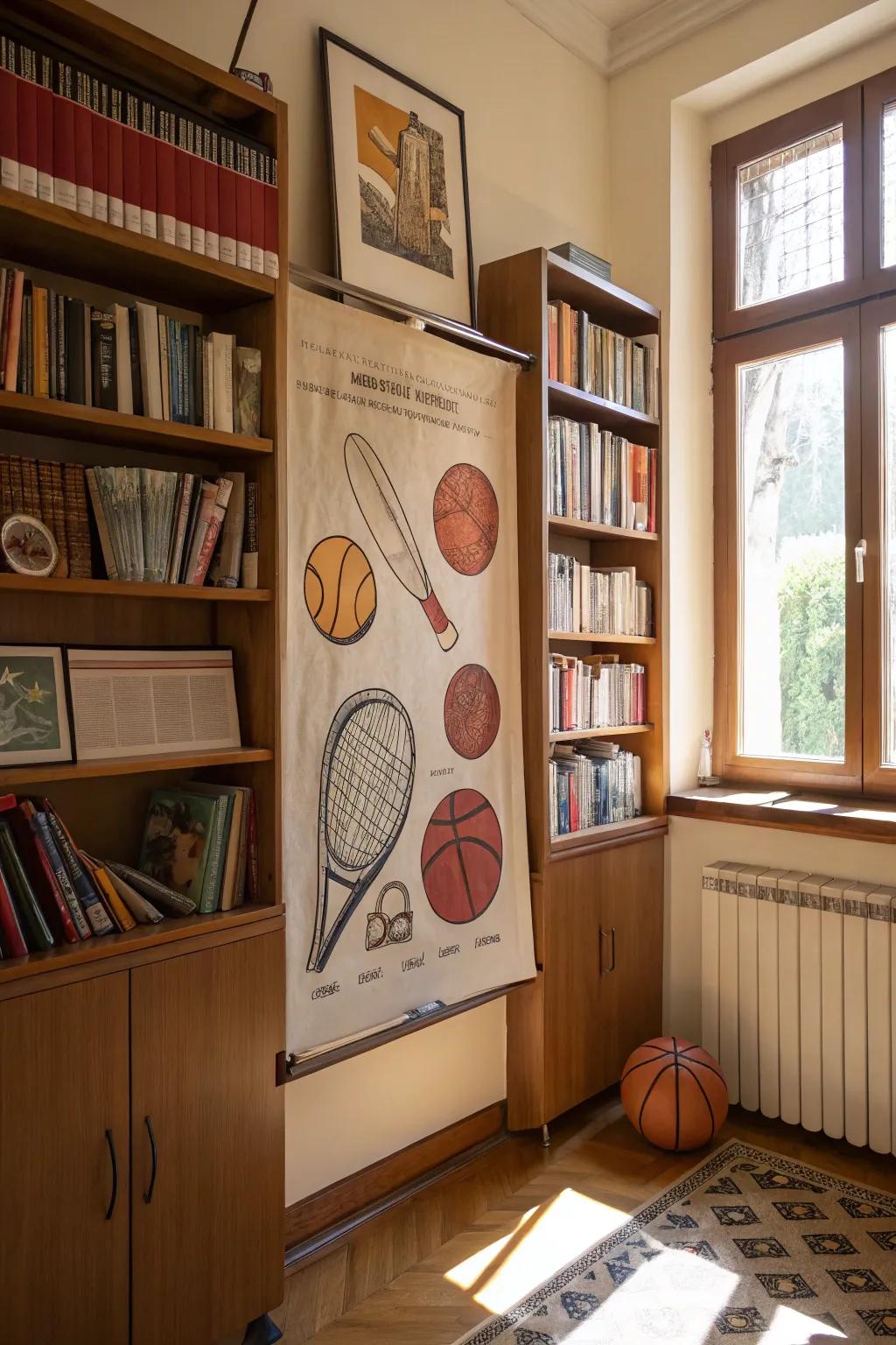 Discover the artistry in sports equipment through posters.