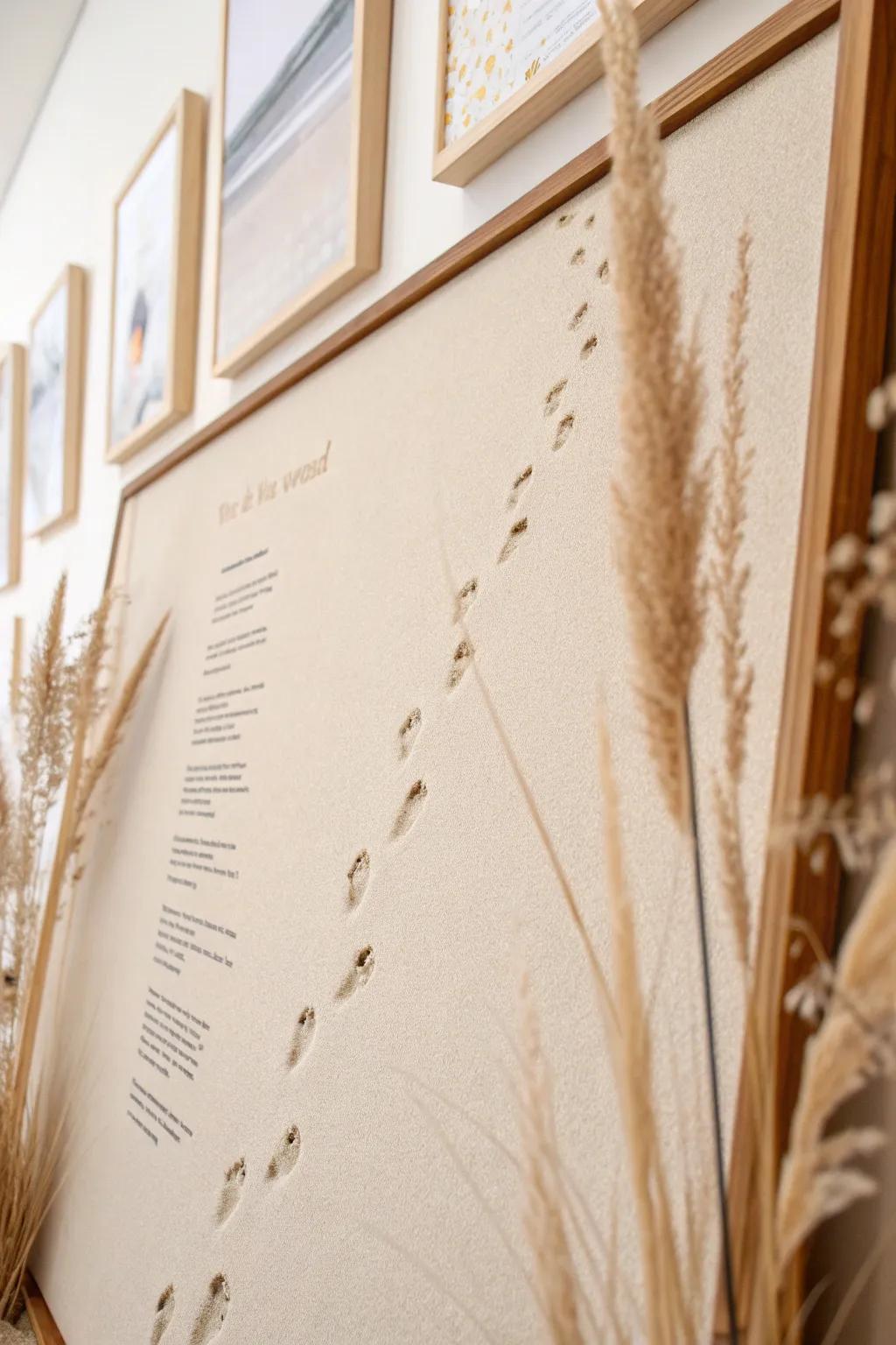 Follow the footprints: a journey of faith and presence.
