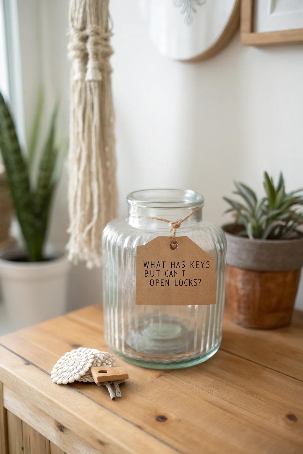 Add a twist of mystery to your tips with a riddle jar! 🌿✨ #MinimalistCharm #ScandiBoho