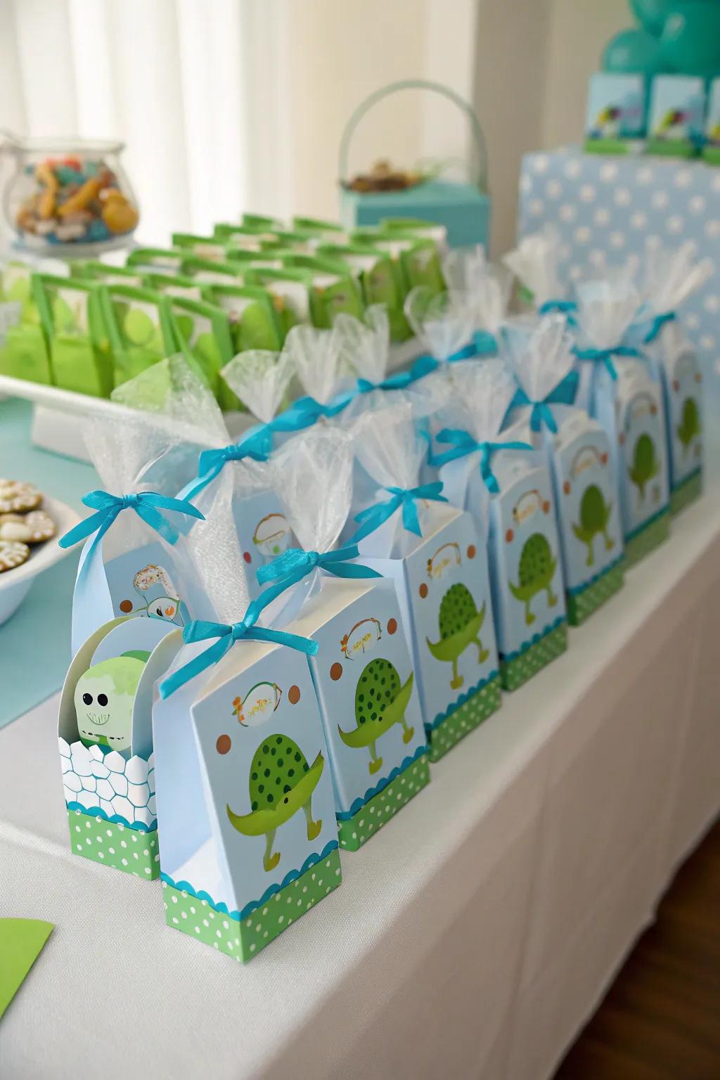 Thoughtful turtle-themed favors for your guests.