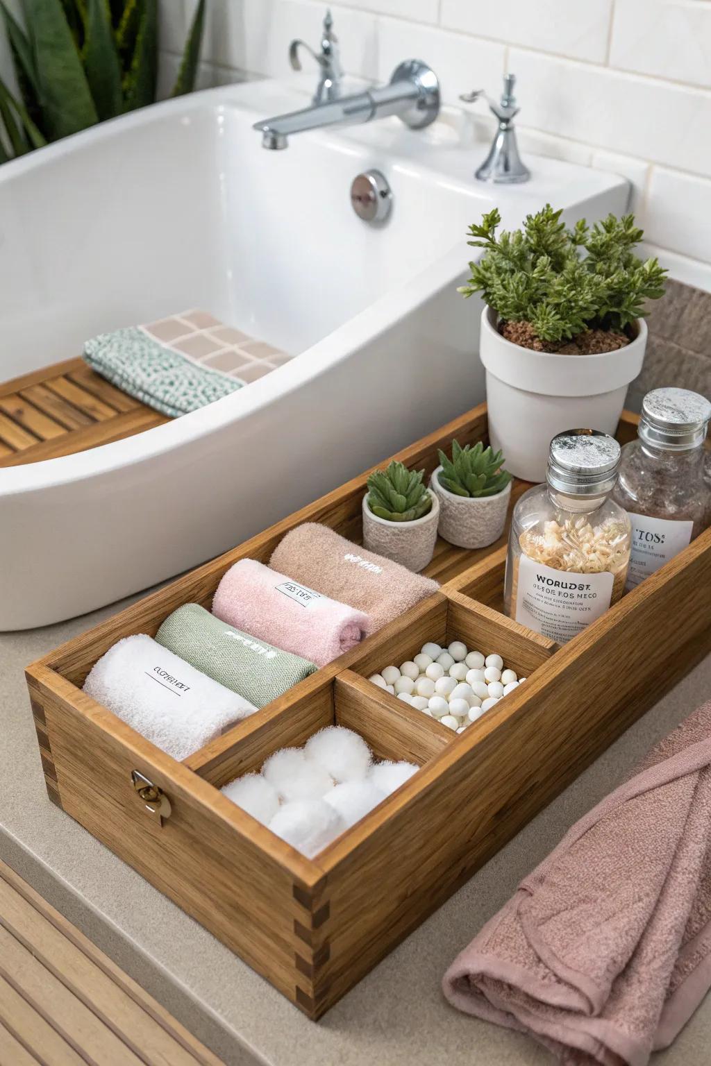 Transform your under-sink space into a serene sanctuary with stylish organization.