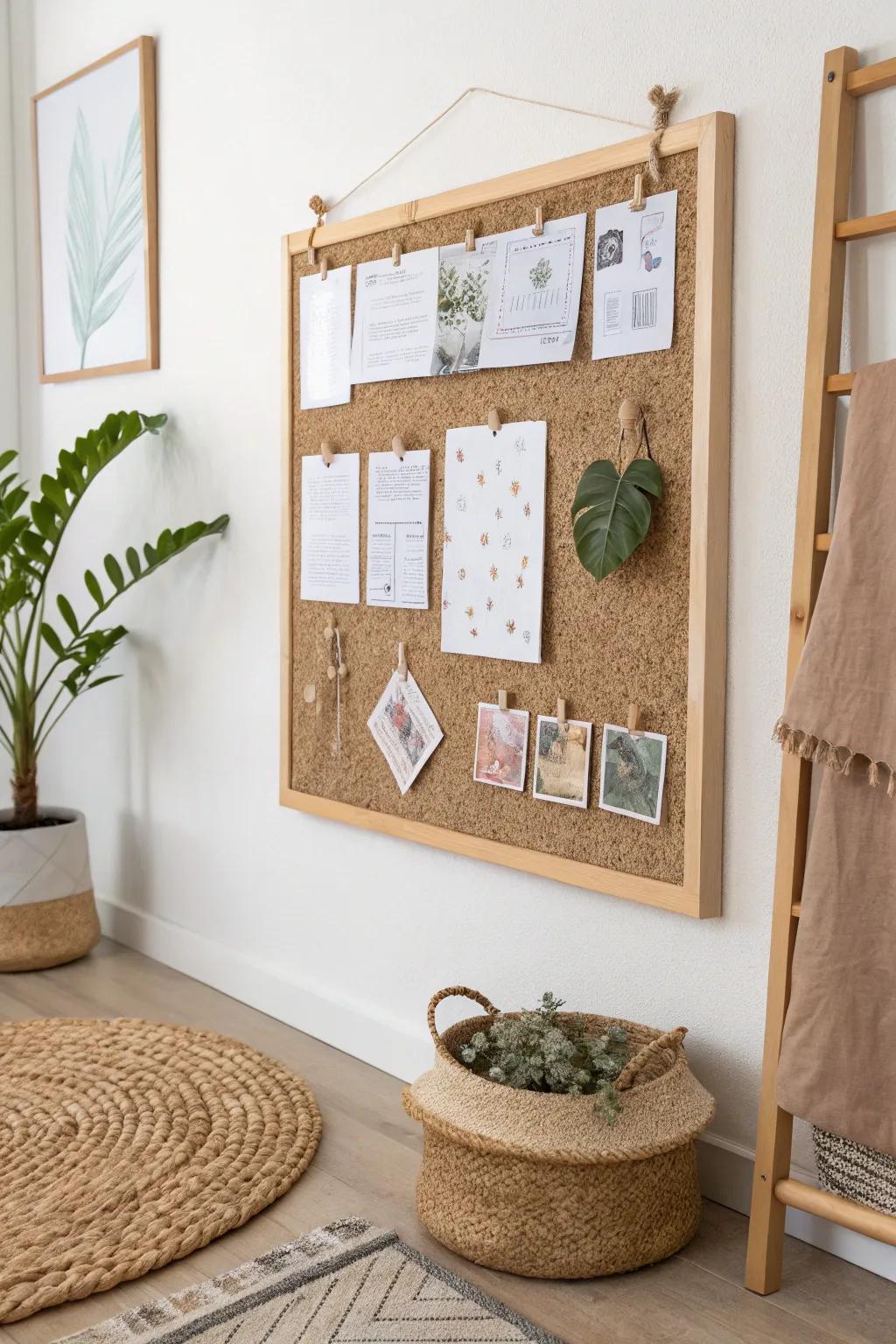 Elevate your creativity with a beautifully crafted DIY bulletin board that blends Scandinavian minimalism with boho charm.