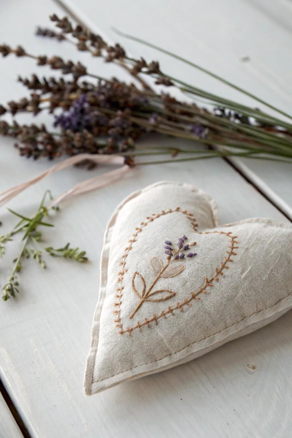 Embrace simplicity and natural beauty with these handcrafted heart sachets, perfect for adding a touch of fragrant elegance to your drawers.