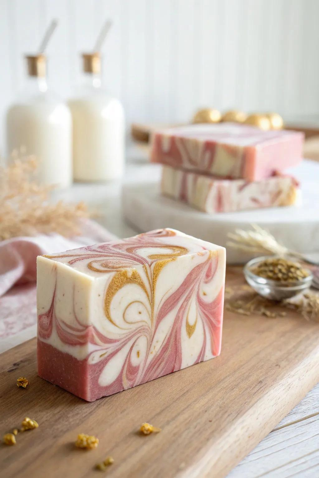 Elevate your Valentine's Day with artisanal marbled soaps that are as beautiful as they are luxurious.