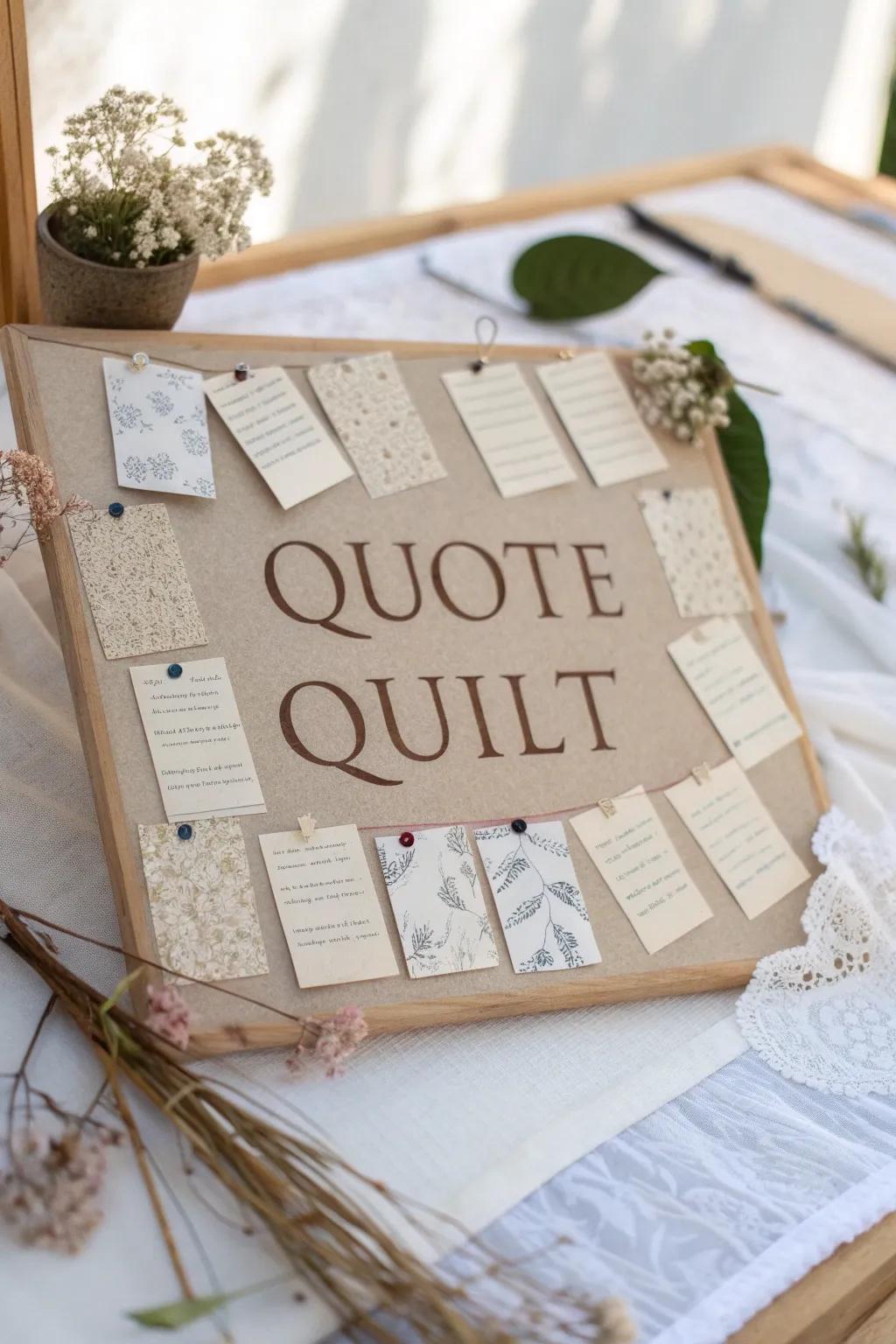 Start your day with a touch of inspiration from a beautifully crafted Quote Quilt. 🌿✨