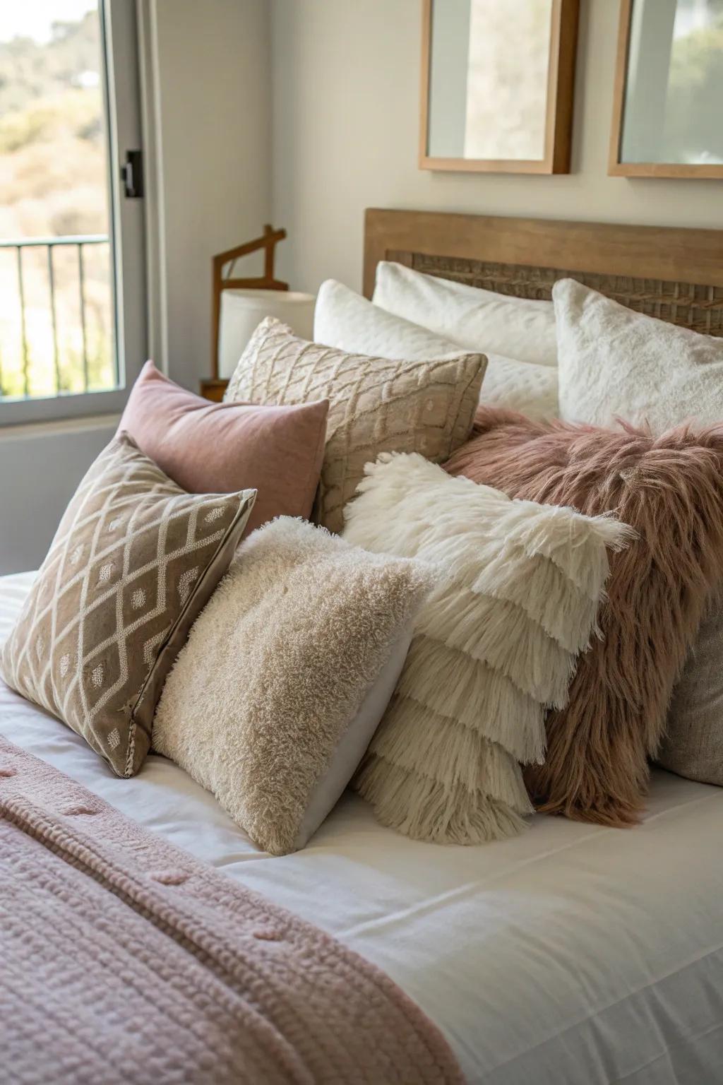 Plush pillows add depth and comfort to your bedding.