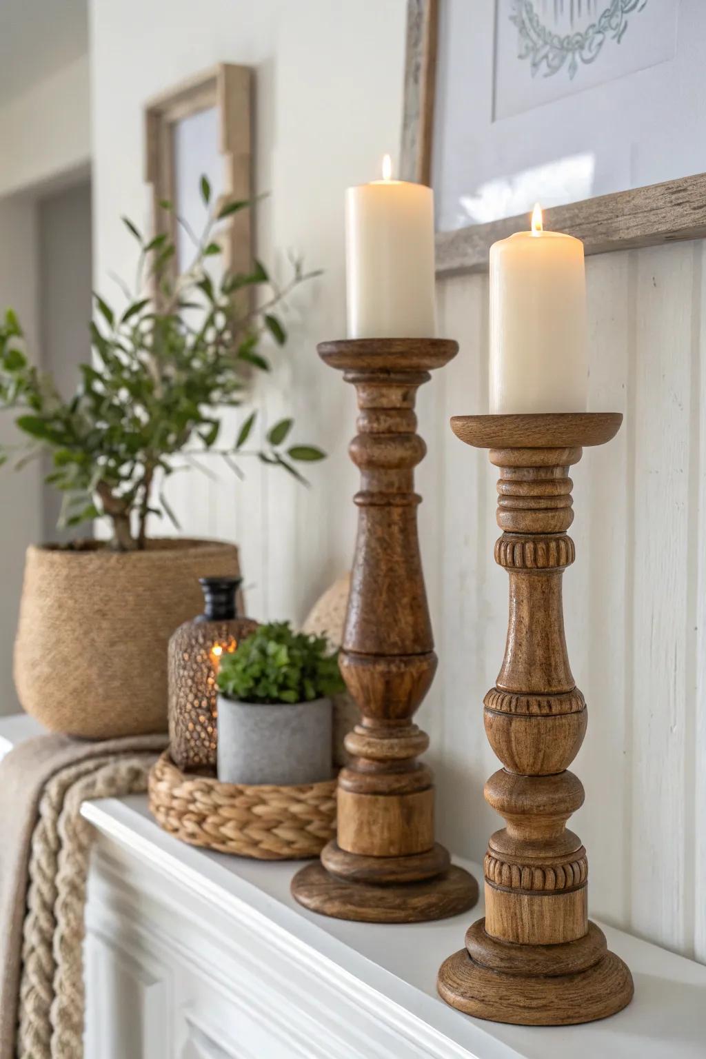 Transform your space with the rustic elegance of upcycled wooden candle holders – where craftsmanship meets cozy ambiance.
