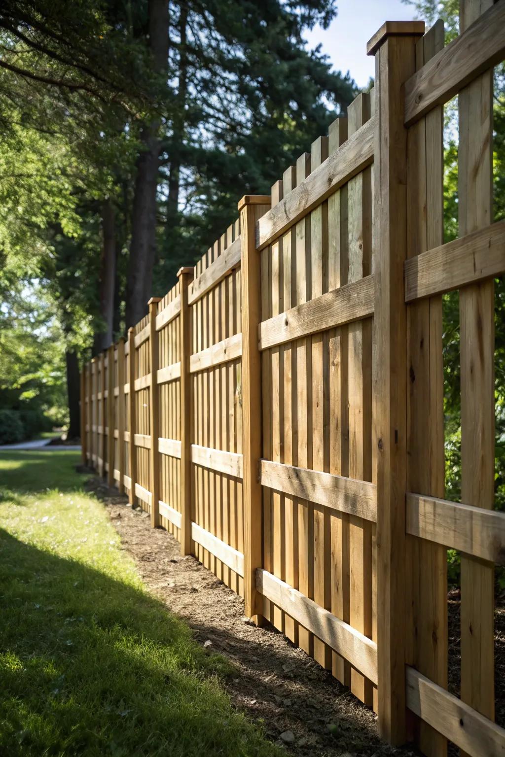 Elevate your outdoor space with the timeless elegance of a shadow box fence.