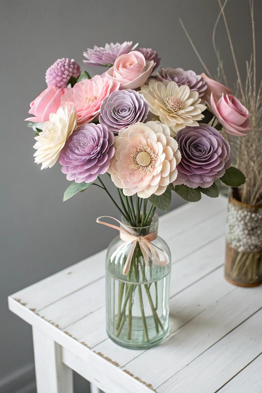 Bring everlasting beauty to your home with these handcrafted bottle flowers, perfect for a touch of sustainable elegance.