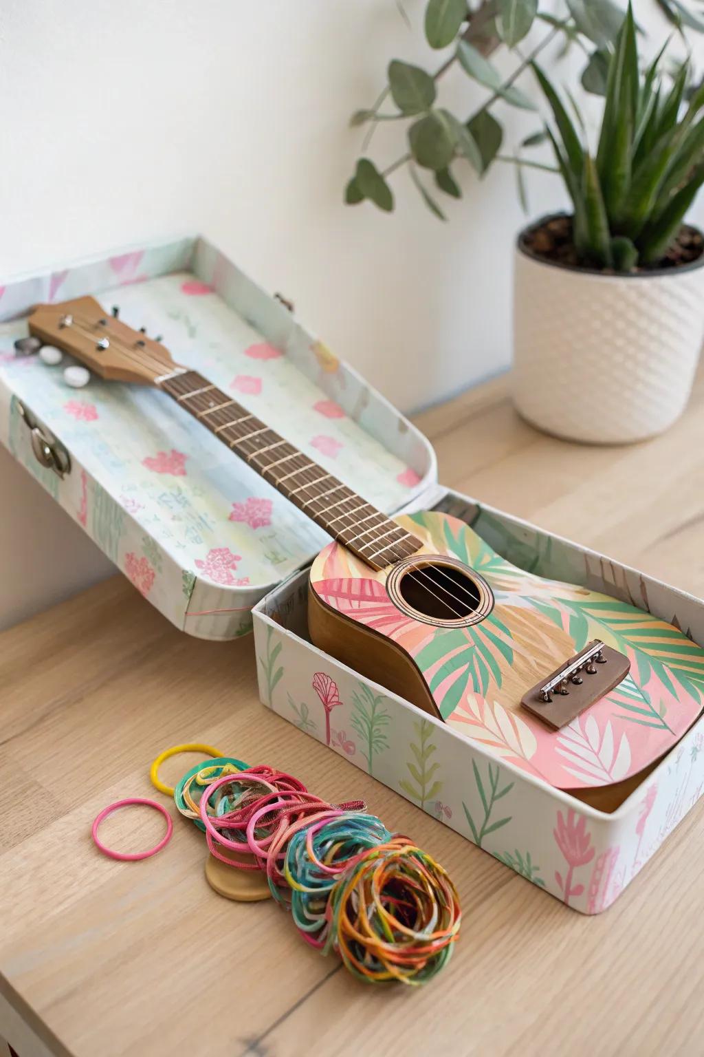 Transform simple materials into music magic with this charming DIY recycled guitar!