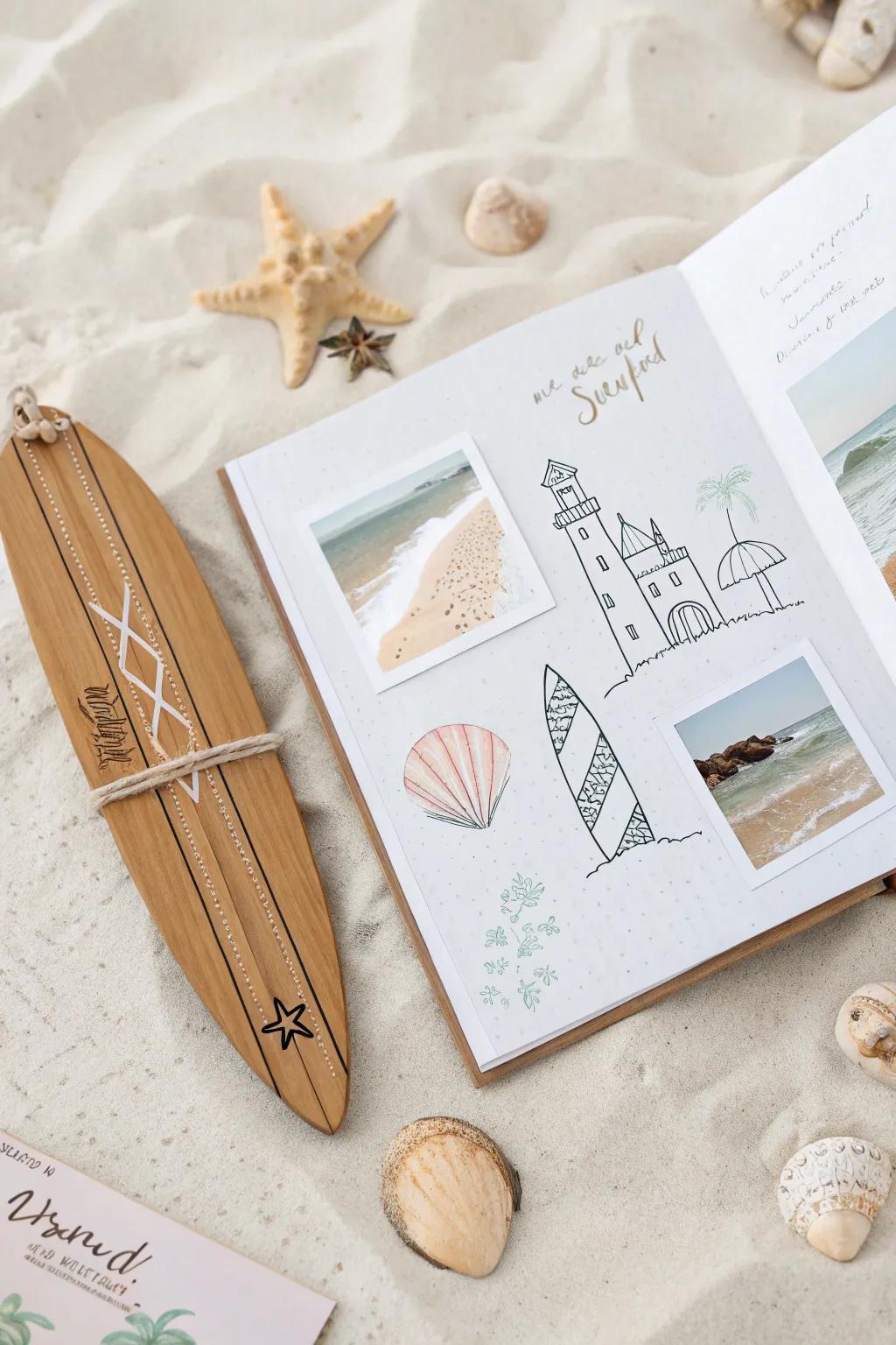 Capture the essence of a perfect beach day with minimalist scrapbook touches. 🌊🏄‍♀️ #BeachMemories #MinimalistCraft