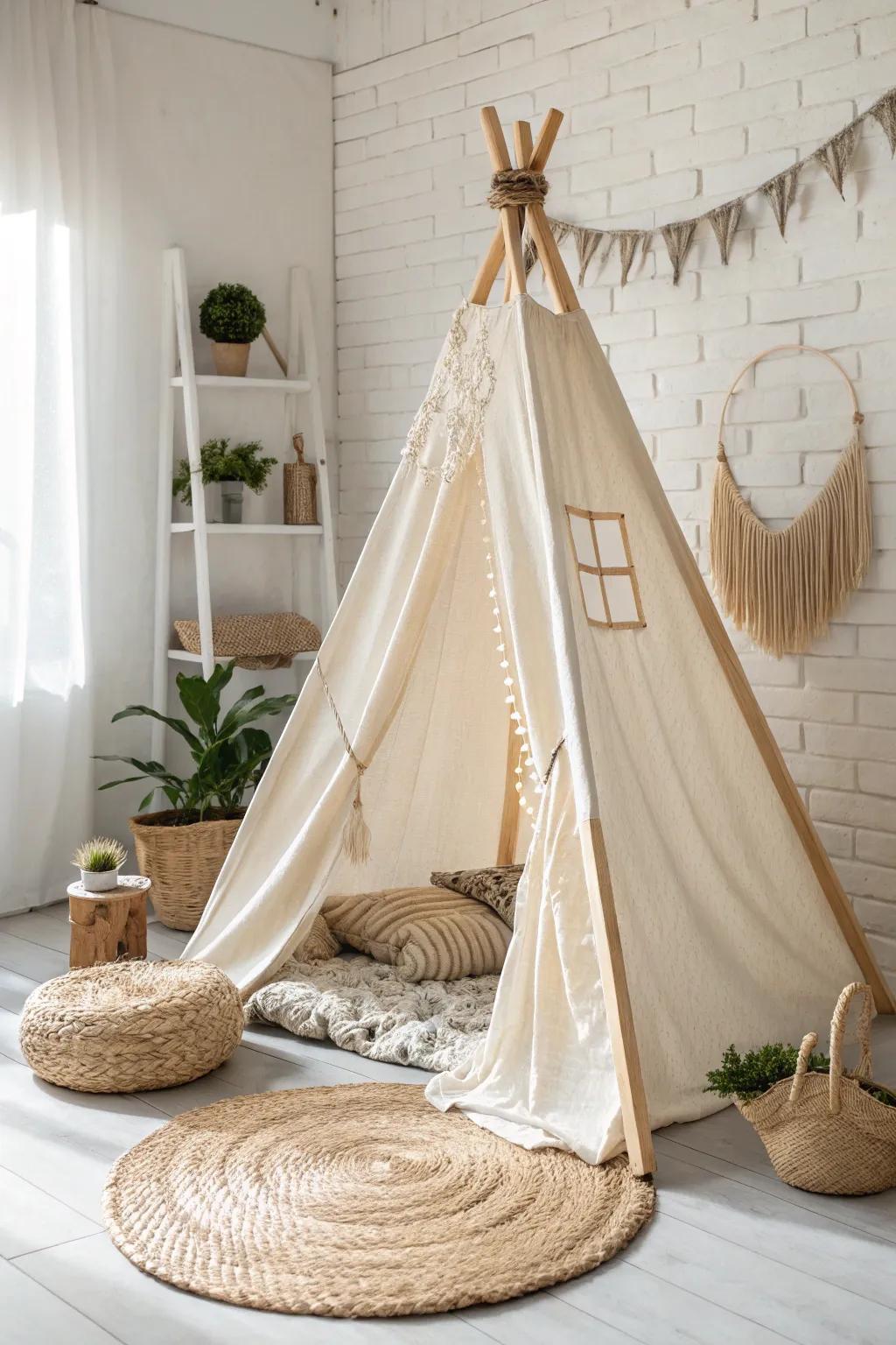 Create your own minimalist retreat with a touch of boho charm. Embrace tranquility and simplicity in your personal haven.