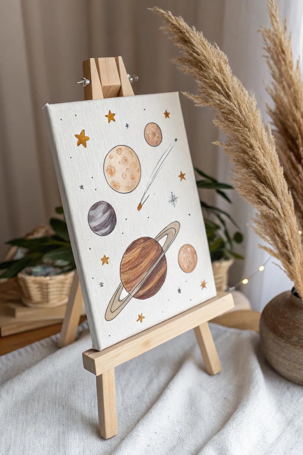 Explore the universe on canvas – where simplicity meets celestial beauty. 🌌✨
