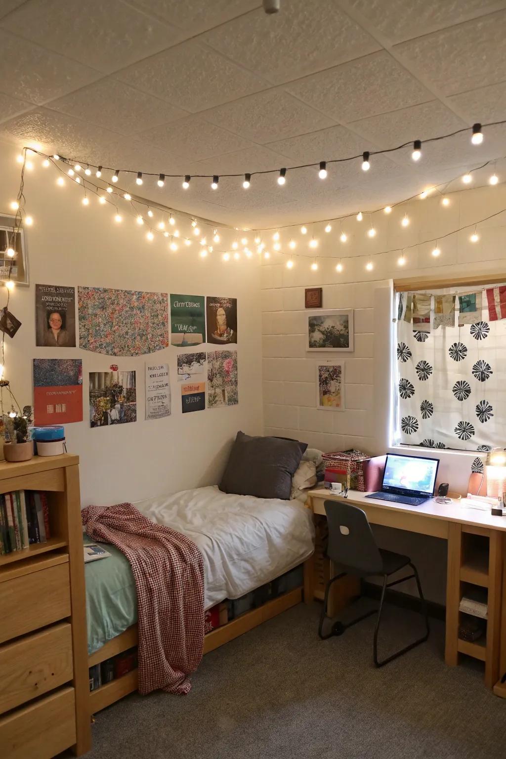 Create a cozy atmosphere with lighting and decor.
