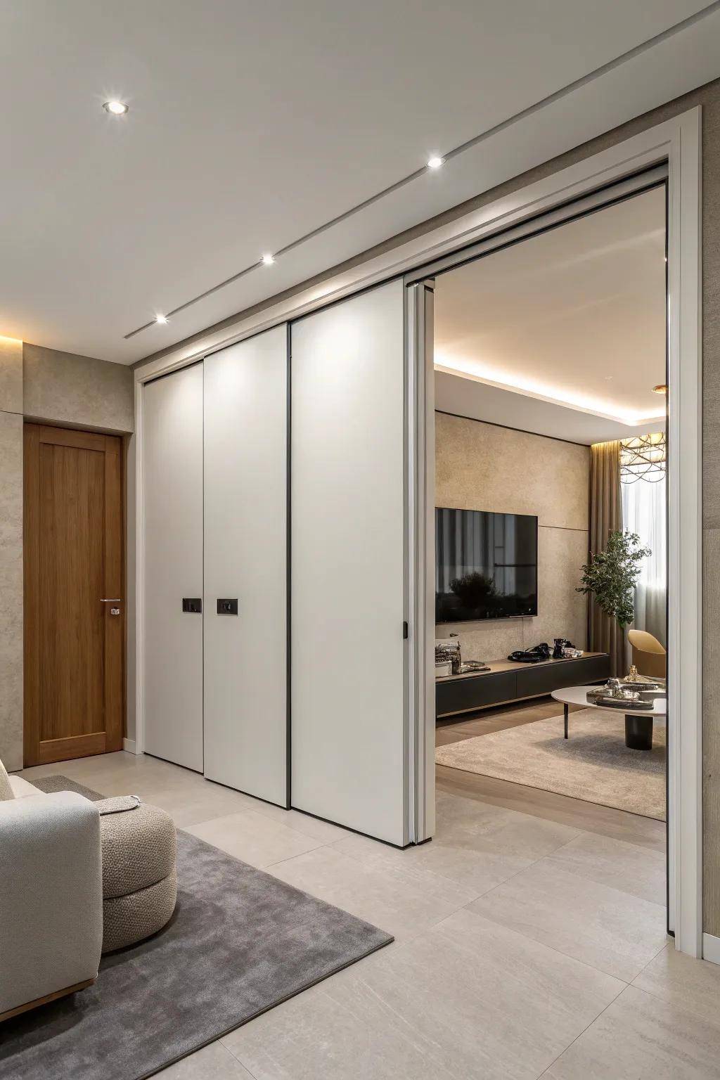 Invisible flush handles create a seamless, unobtrusive appearance.
