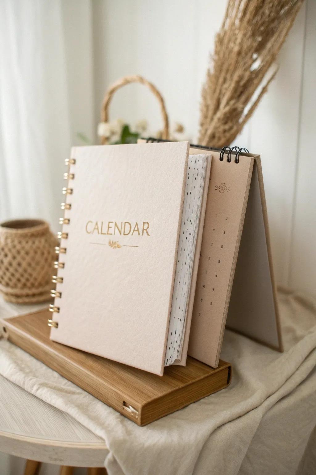 Stay effortlessly organized with this chic, minimalist binder featuring a custom calendar cover.