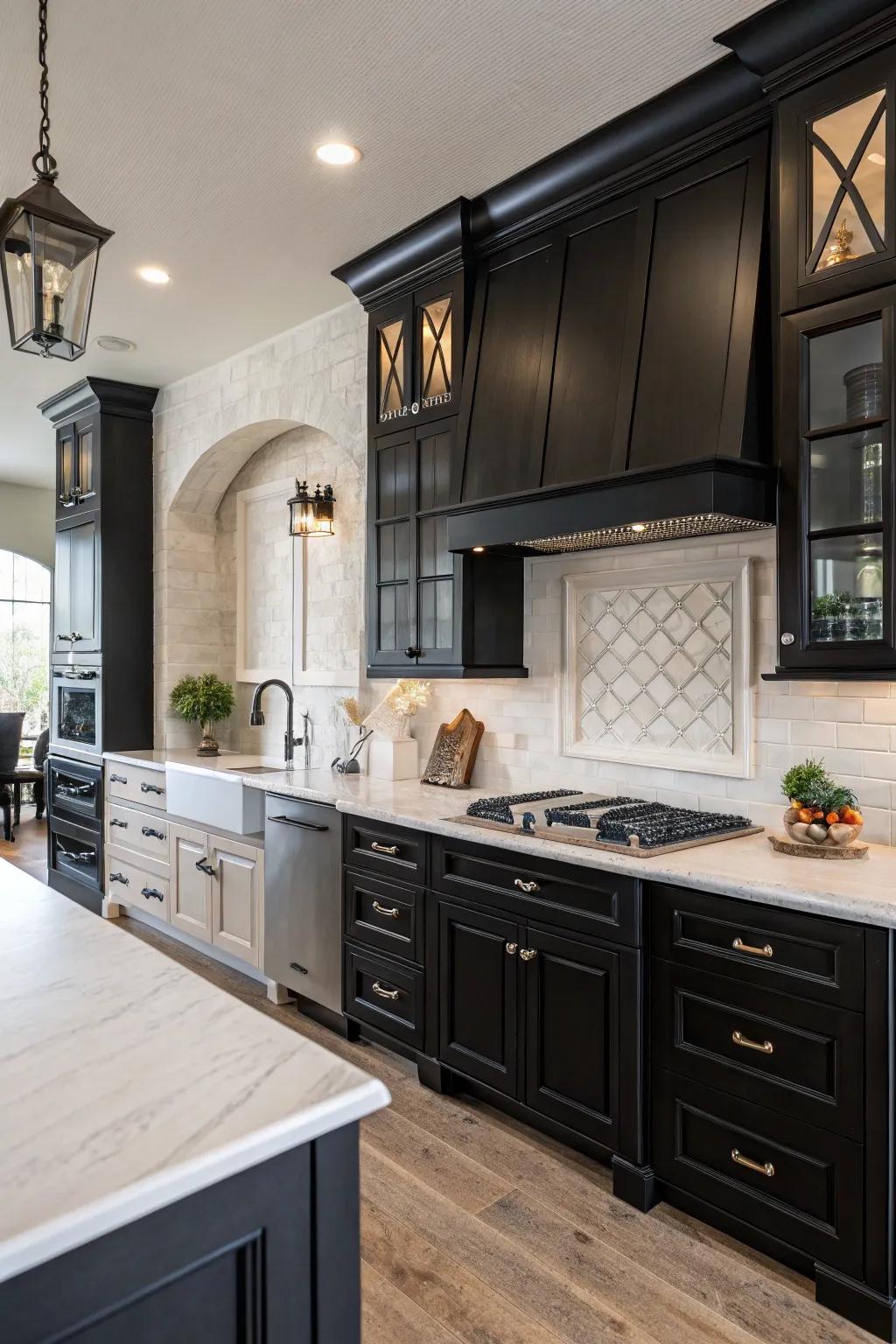 Highlight architectural features with strategic black lighting.