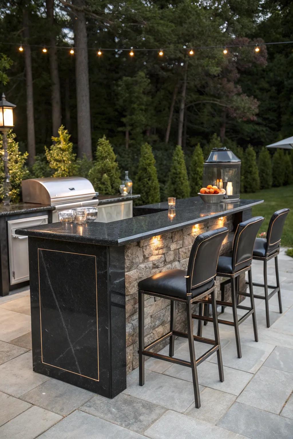 Transform your outdoor space into the ultimate entertaining hub with a chic bar addition.