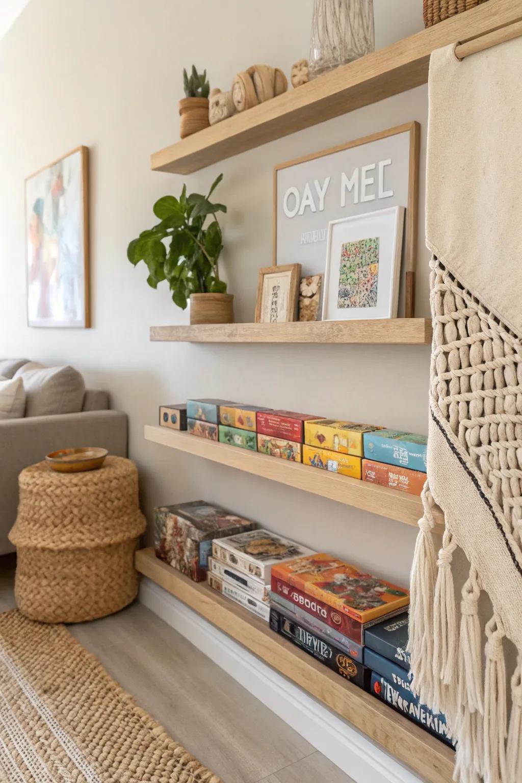 Transform your board game collection into a stunning display with picture ledges that blend art and accessibility.