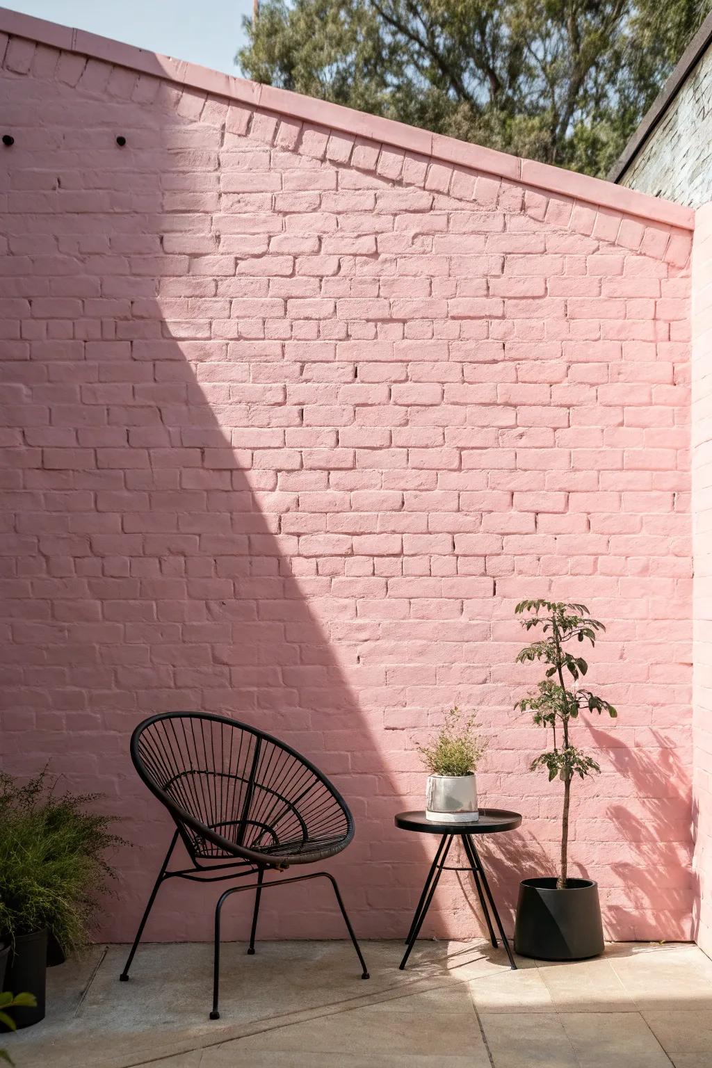 Elevate your space with the elegance of soft blush pink bricks. Perfect for a sophisticated, calming vibe.