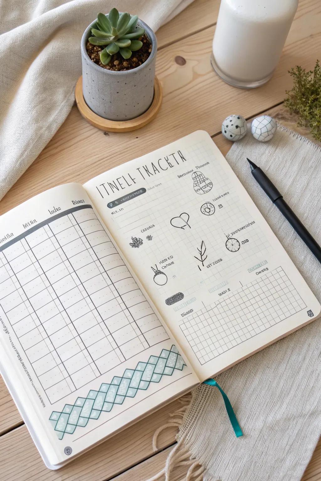 Track your fitness journey with elegance and simplicity. ✨ #BulletJournal #ScandiBoho