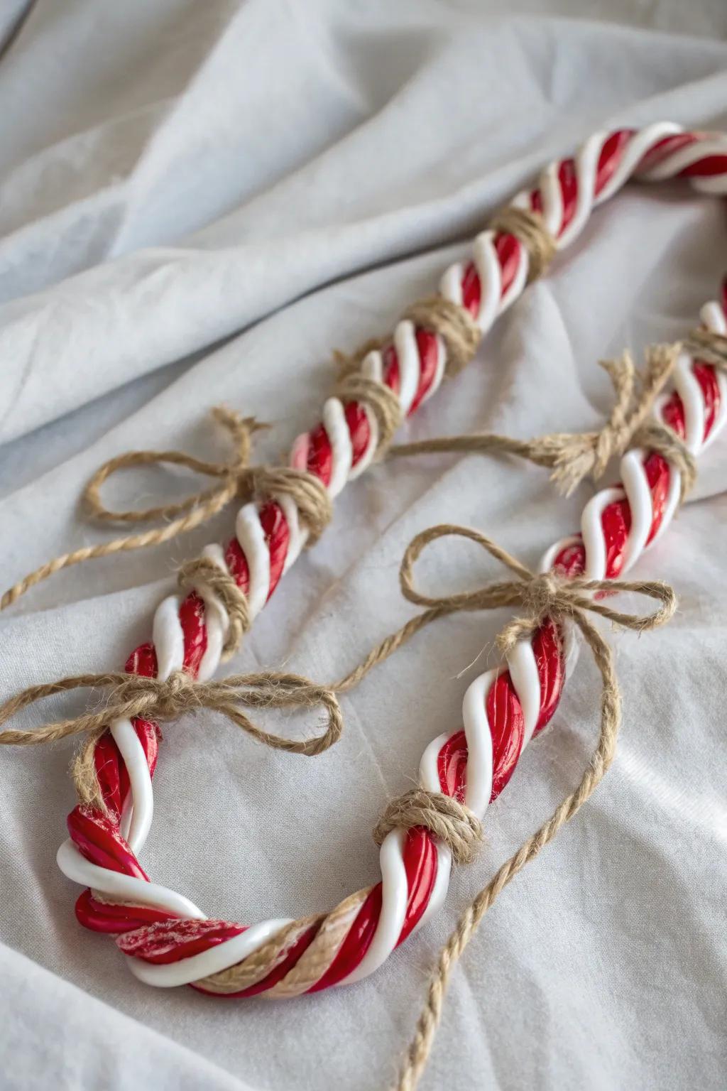 Embrace the festive spirit with a charming candy cane lei, perfect for your winter celebrations.