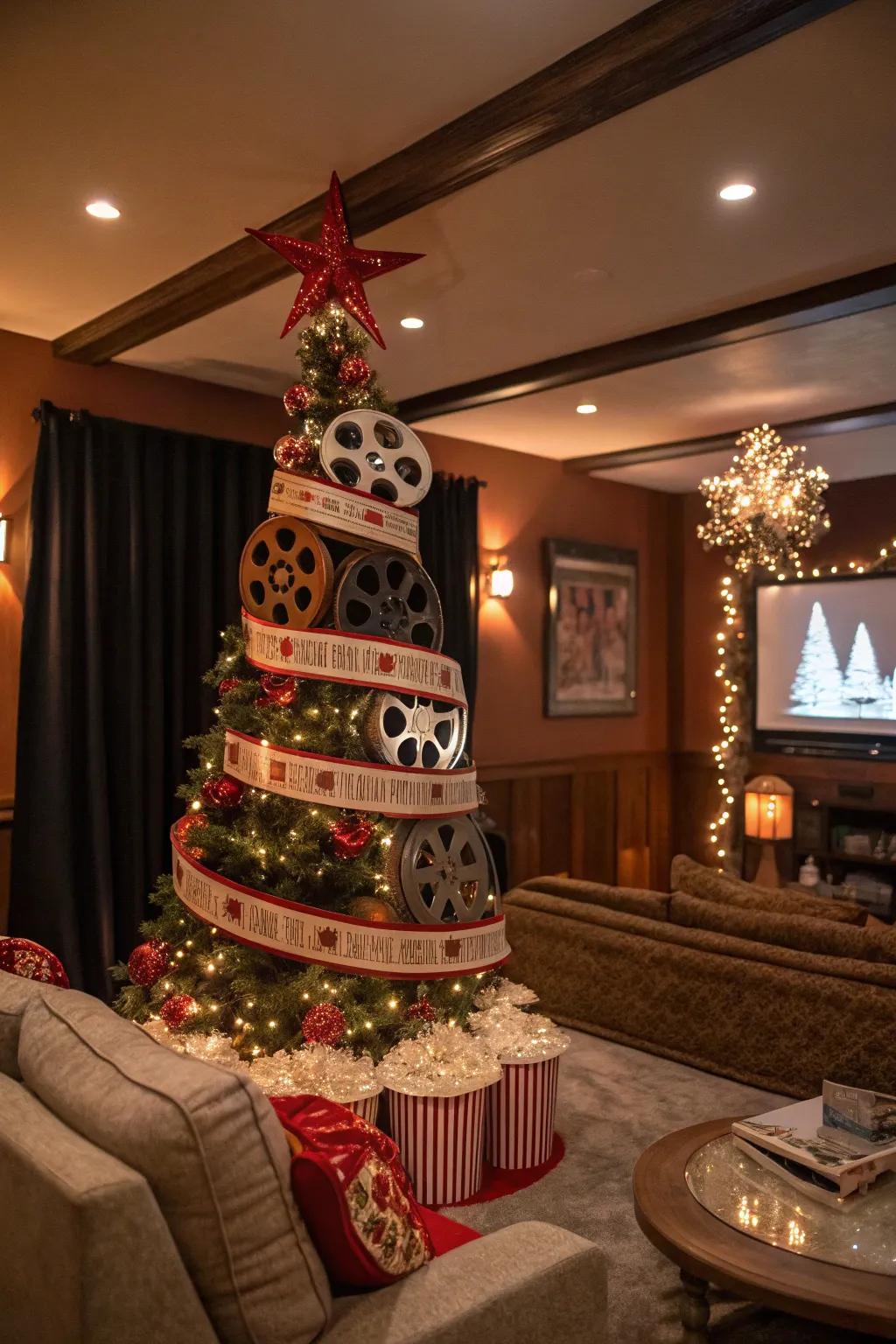 A cinema-themed tree that brings Hollywood glam to your holiday.