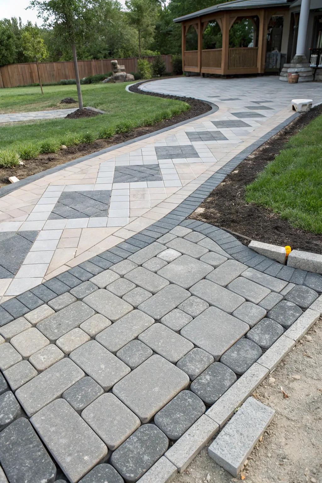 Transform your driveway with customizable concrete pavers—affordable creativity at your fingertips.