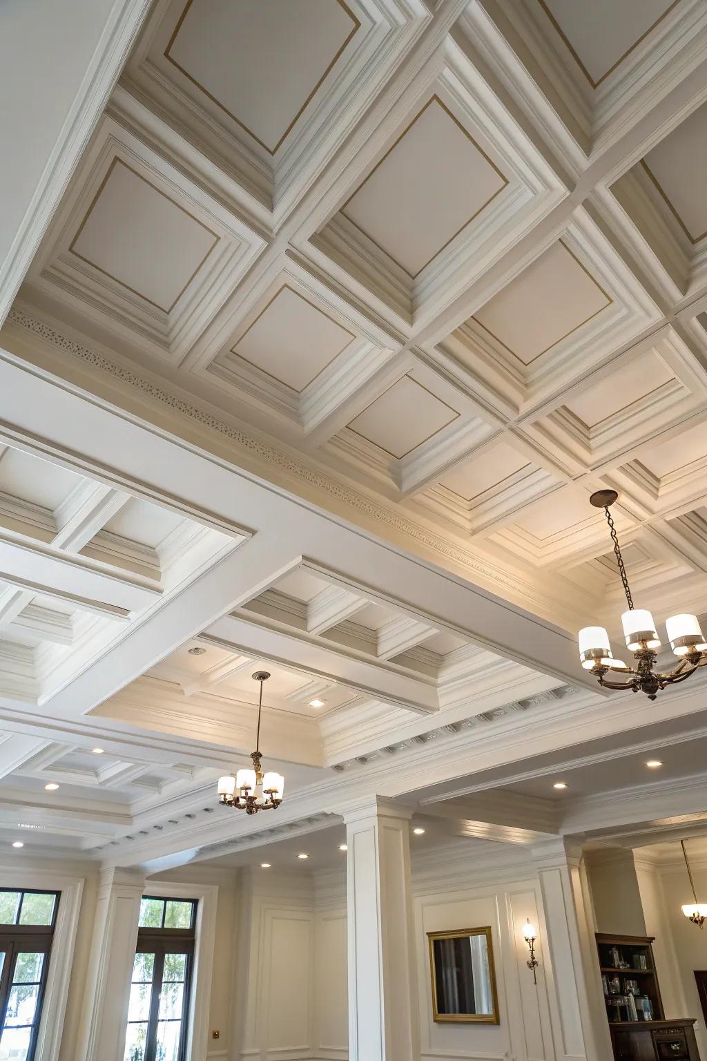 Elevate your space with the timeless charm of a coffered ceiling, effortlessly stylish and surprisingly affordable.