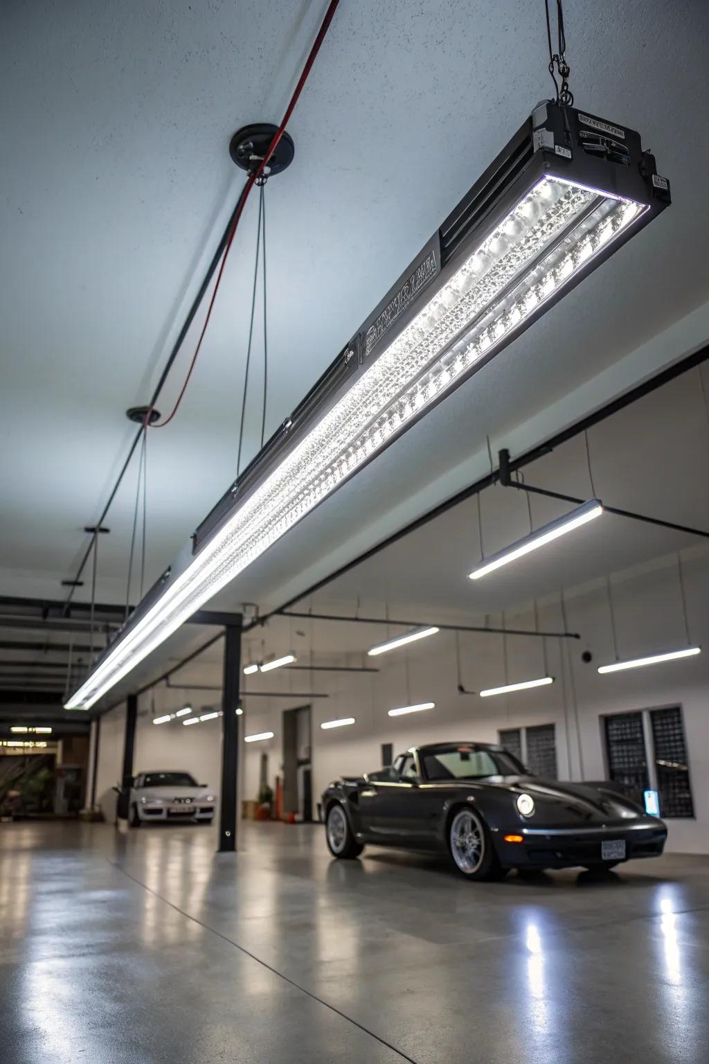 Illuminate your garage with style and efficiency with linkable LED shop lights. Perfect for a seamless lighting upgrade.