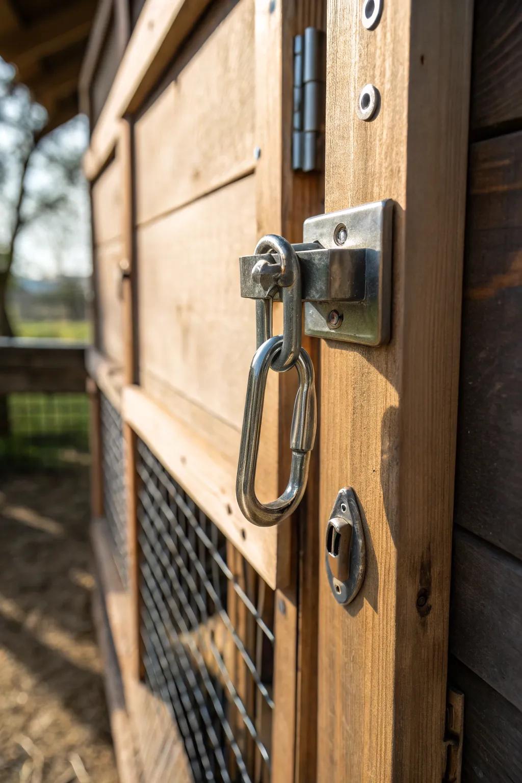 Ultimate Protection: Secure your chicken coop with a robust latch and lock system.