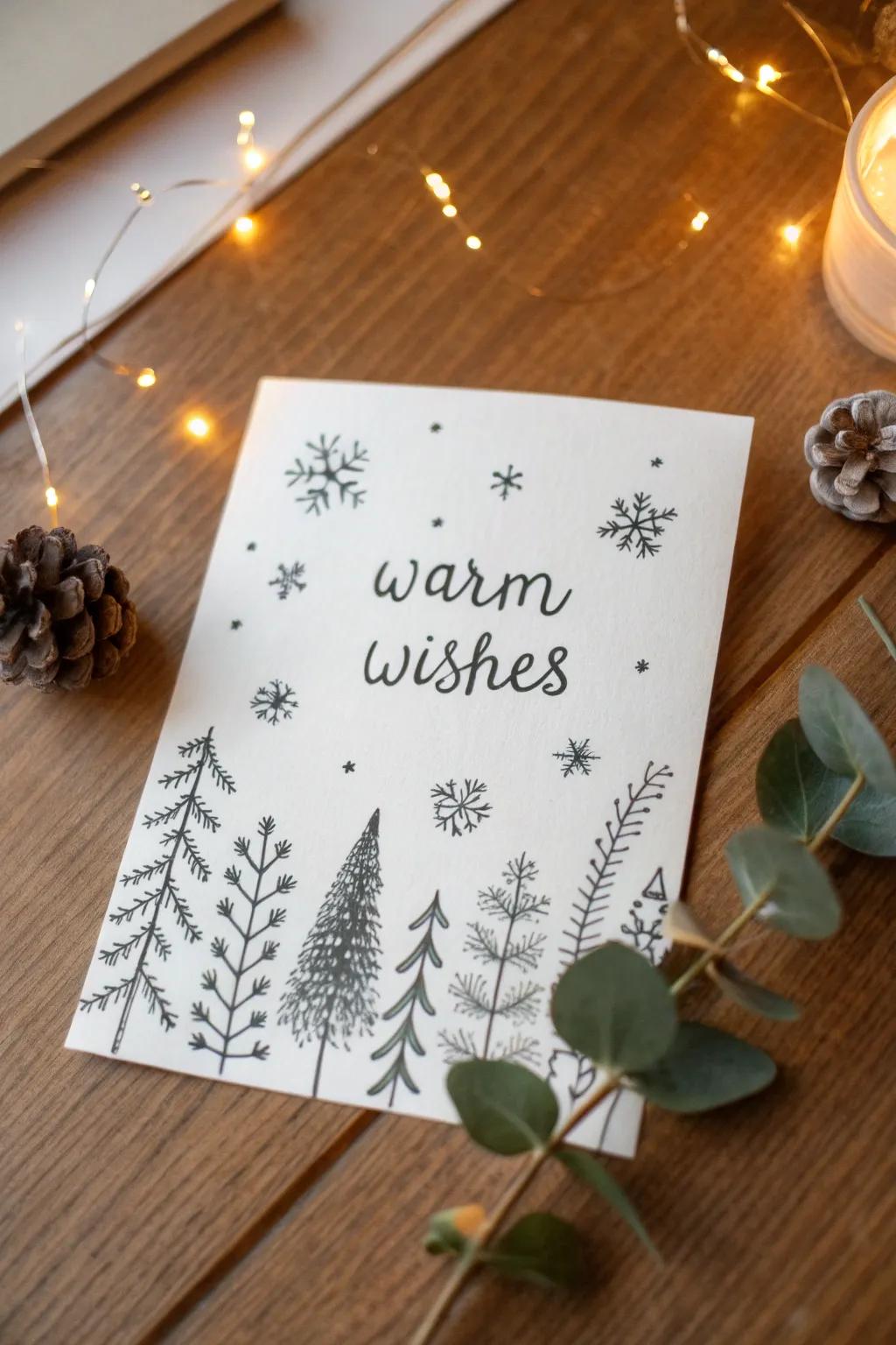 Craft your holiday greetings with charming hand-drawn cards that speak from the heart.