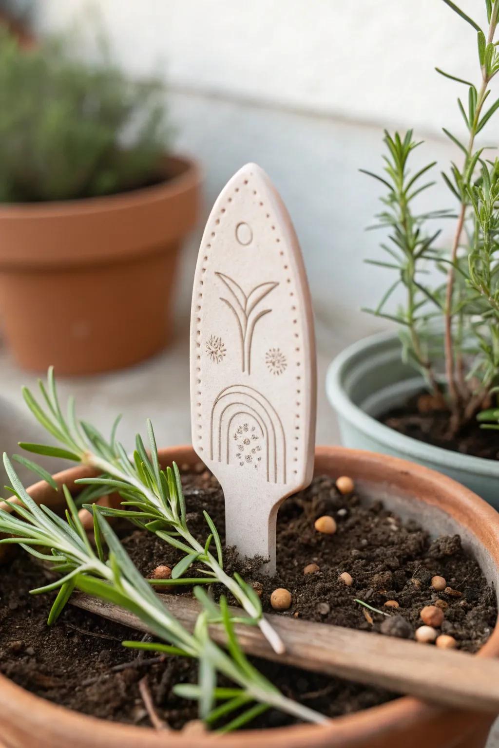 Elevate your garden's style with these artisanal clay plant markers—where simplicity meets creativity.