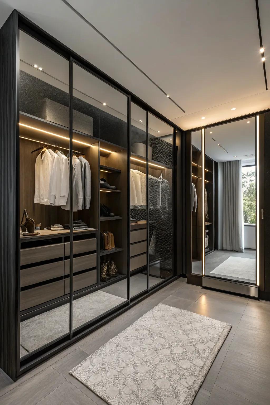 Transform your closet with mirrors for a spacious and stylish upgrade.