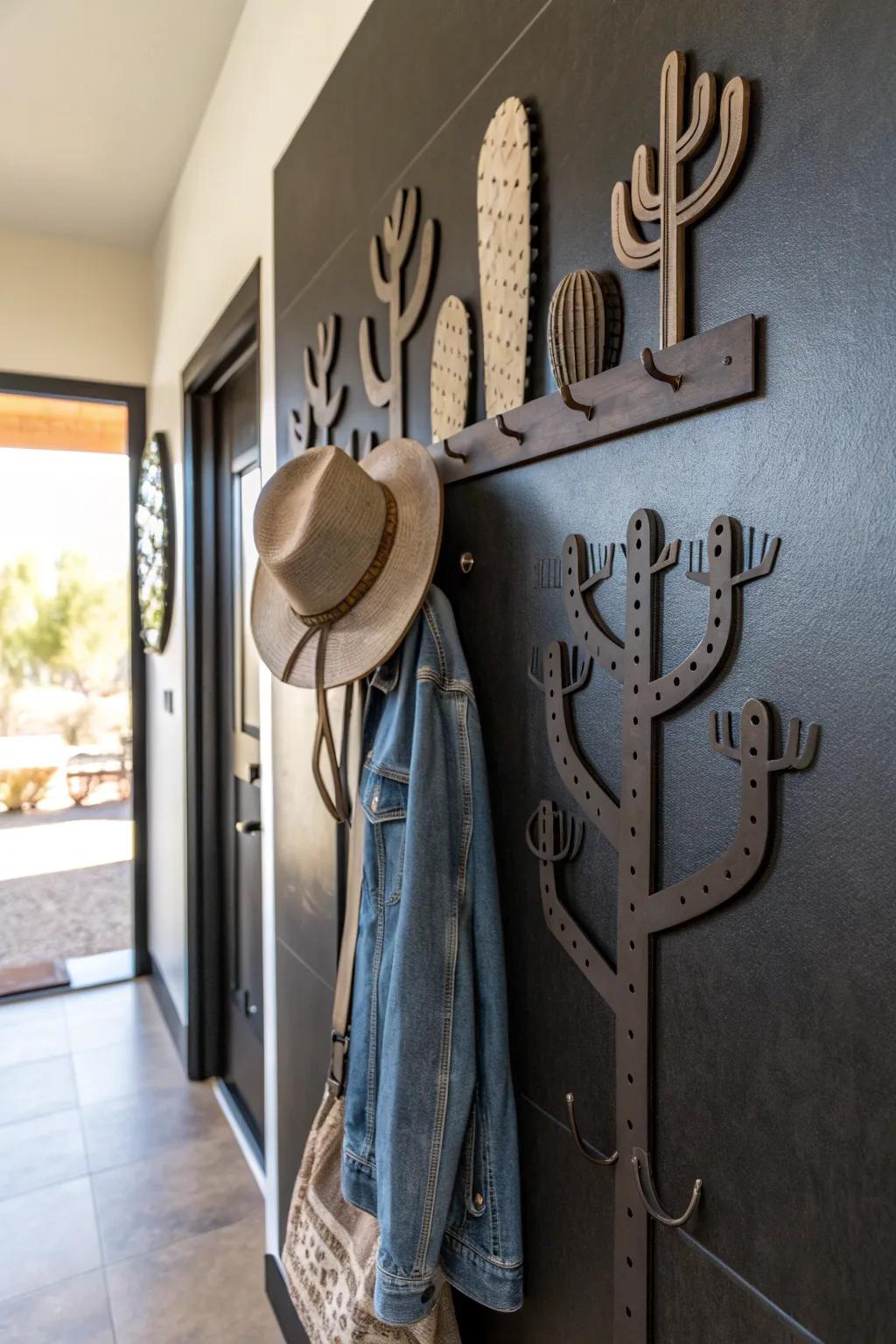 Add a touch of whimsy to your entryway with a cactus-shaped CNC plasma rack!