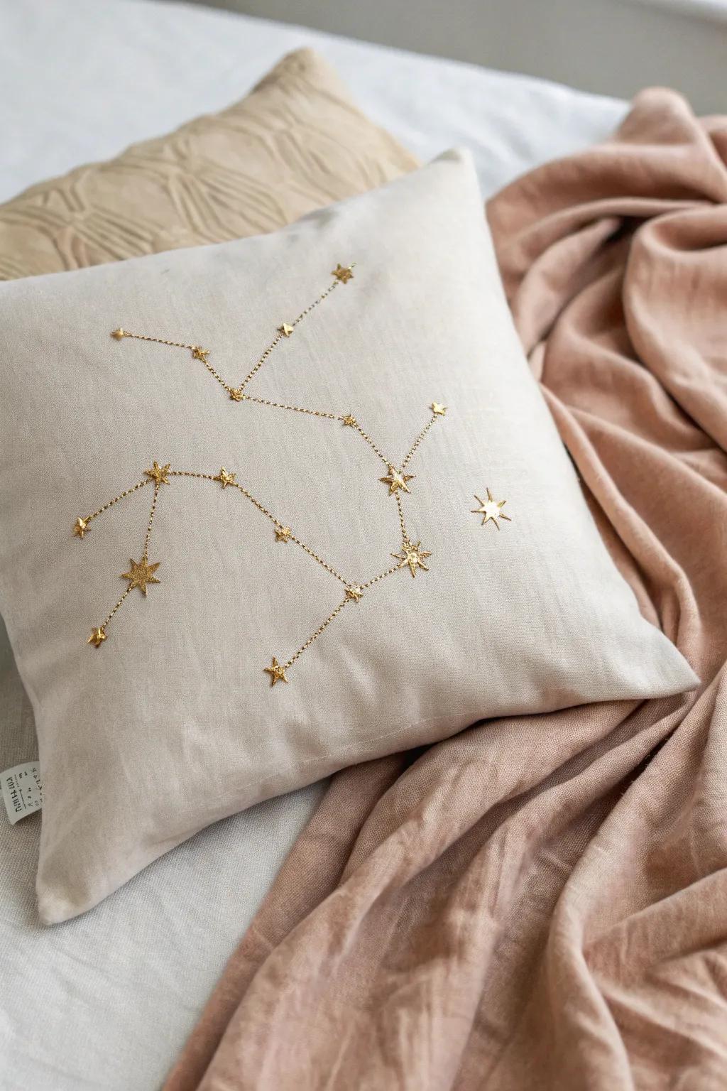 Transform your space with the celestial elegance of constellation stencils, bringing minimalist beauty to any fabric.