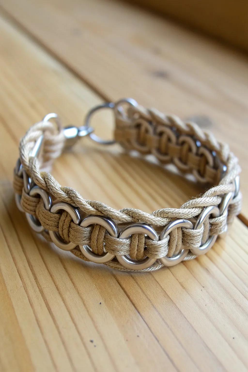 Transform soda tabs into a chic, eco-friendly bracelet that speaks of style and sustainability.