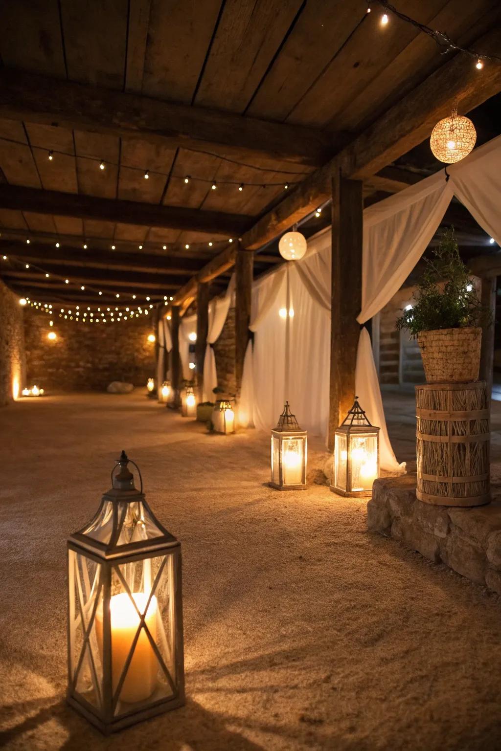 Add elegance with ambient lantern lighting.