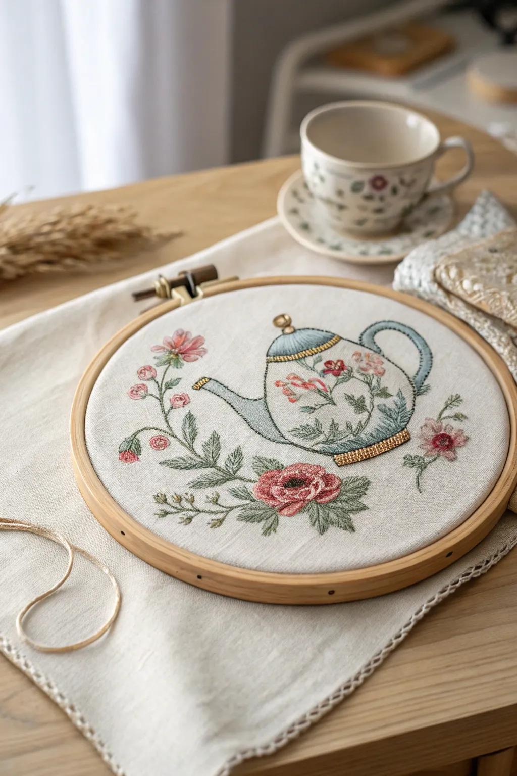 Add a touch of vintage charm to your space with this classic cross stitch teapot design. Perfect blend of nostalgia and simplicity!
