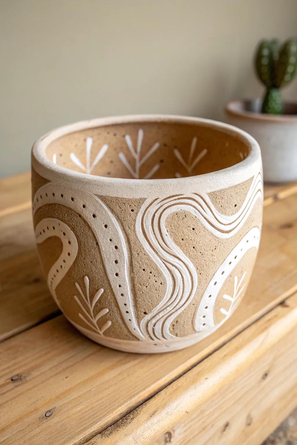 Embrace creativity with a whimsical pinch pot that brings playful elegance to any space.