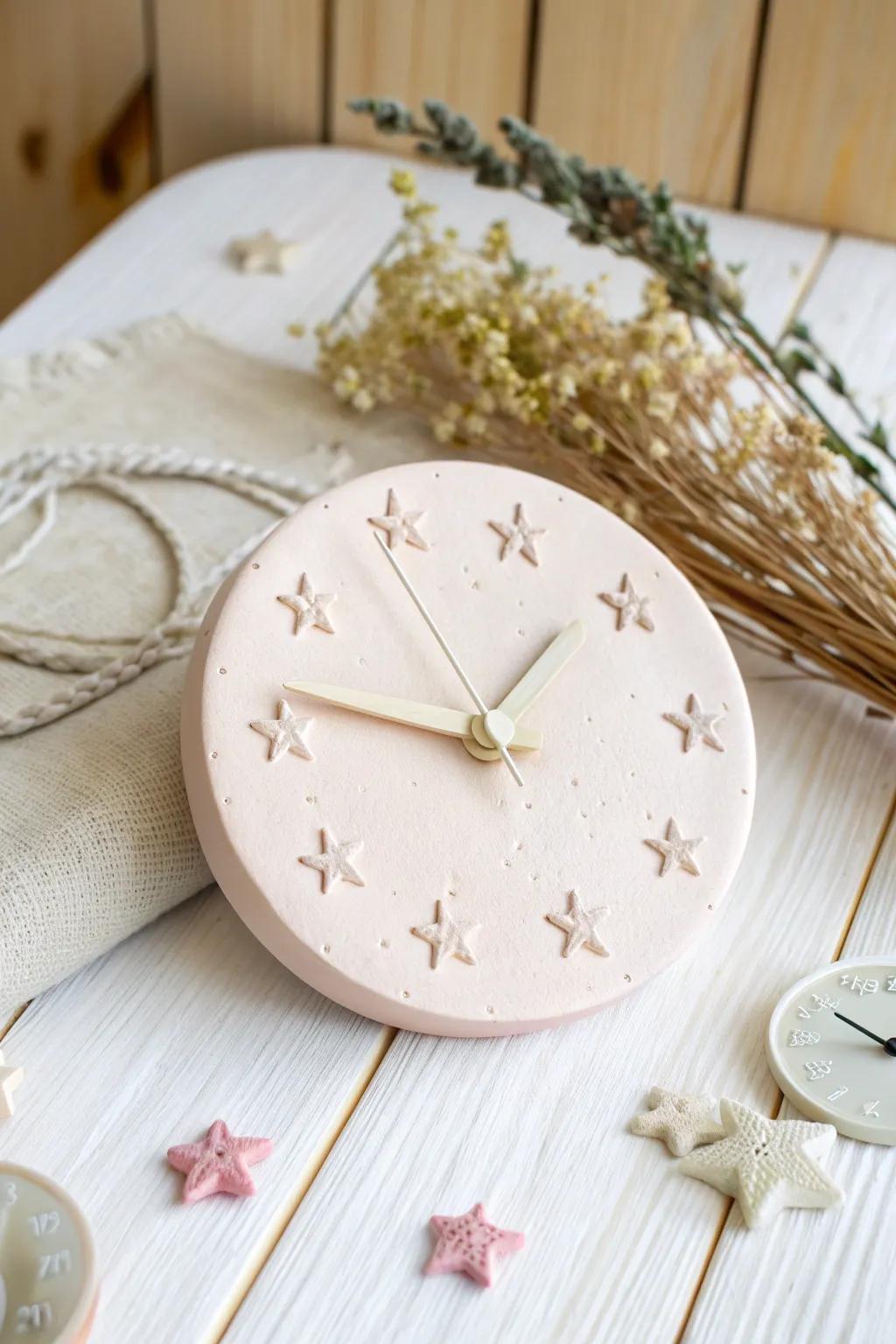 Ticking with elegance: A handcrafted clay clock that brings charm and simplicity to any space.