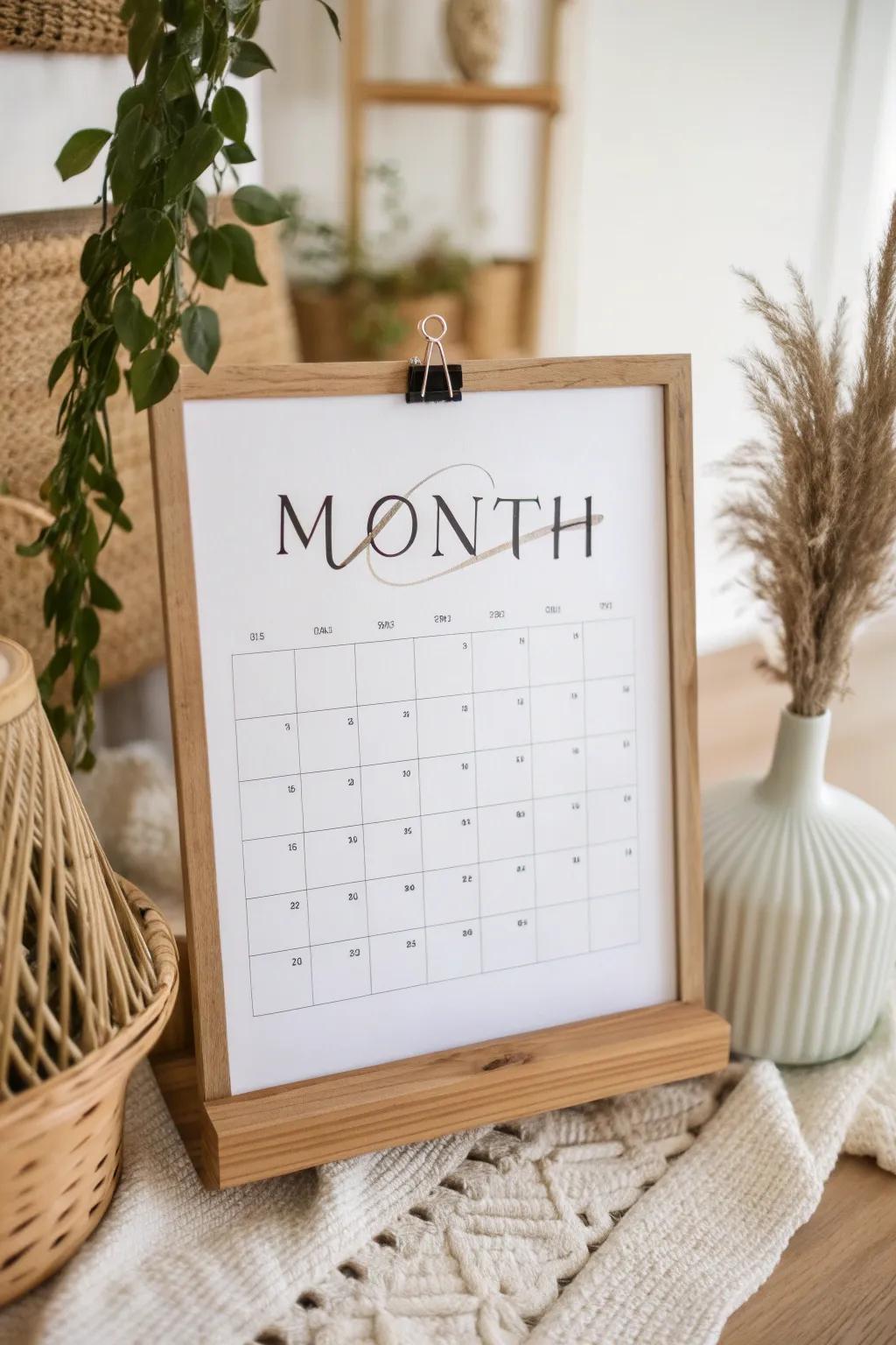 Elevate your planning with a touch of elegance—custom headers for a fresh start each month.