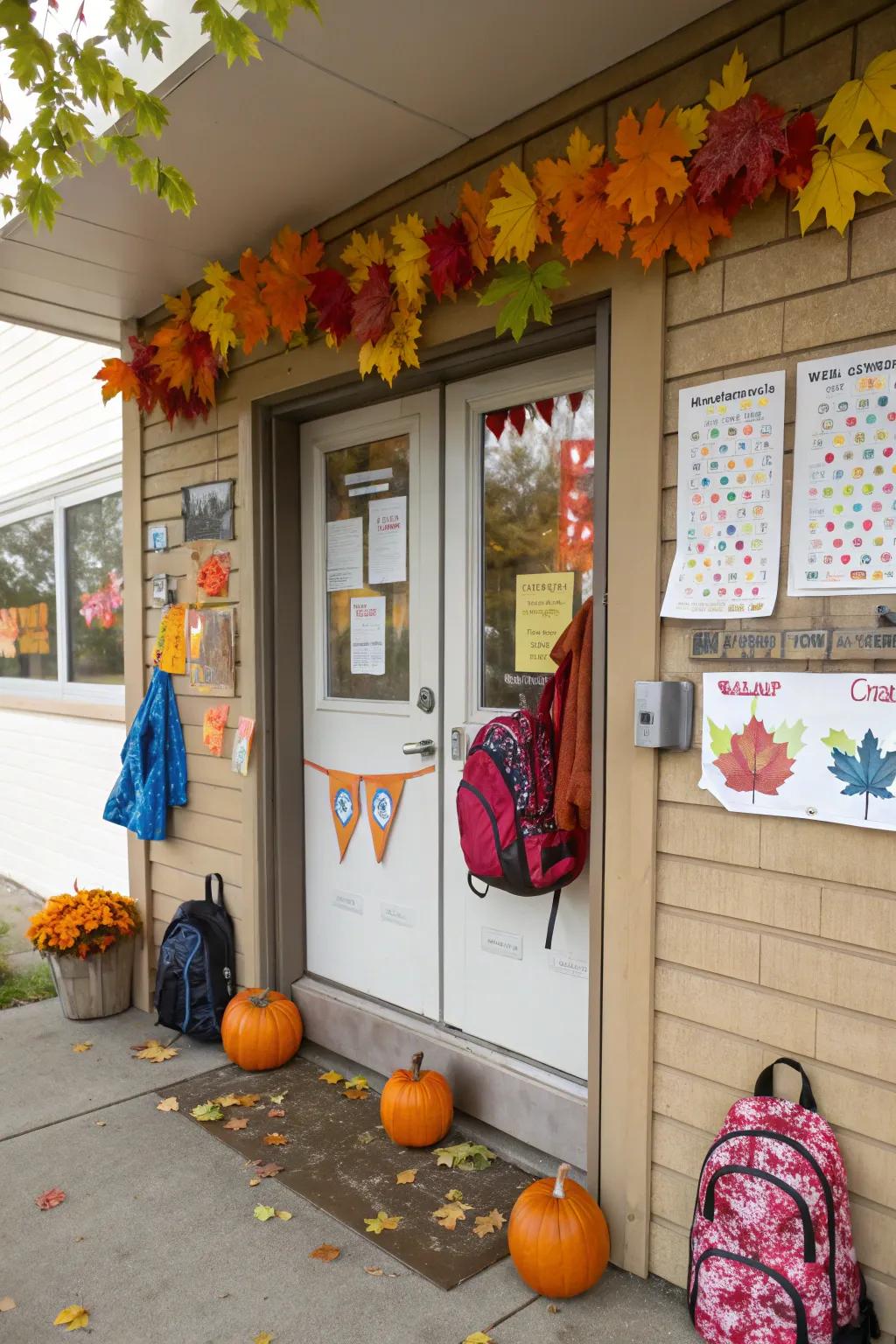 Hello, Fall door and bulletin board coordination.