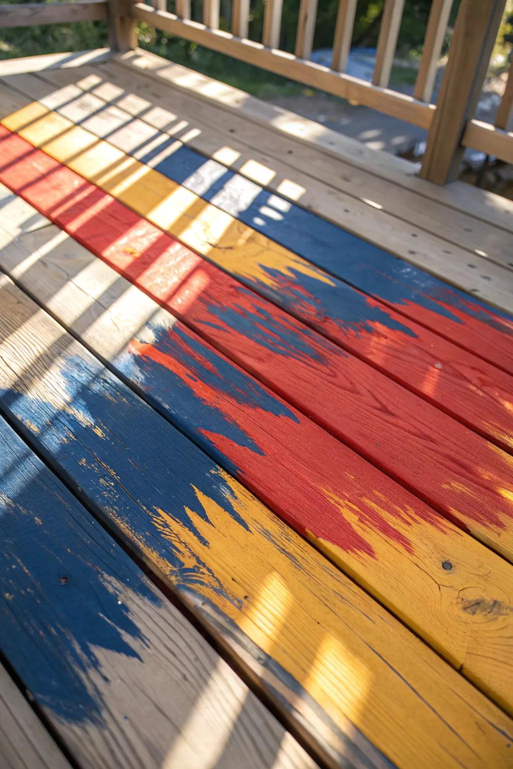 Transform your deck into a canvas of vibrant expression with bold strokes and vivid colors.