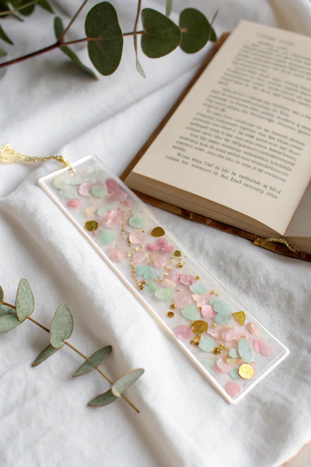 Add a sprinkle of joy to your reading with this charming DIY confetti bookmark!
