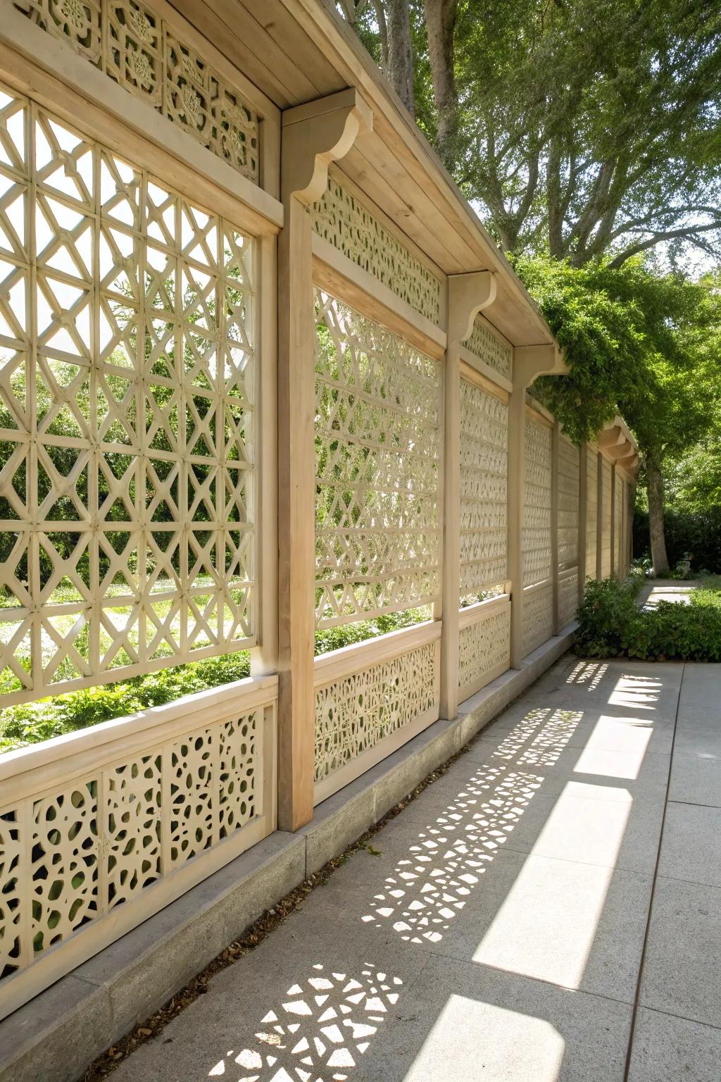 Craft your perfect outdoor sanctuary with a stunning lattice wall that blends simplicity and elegance.